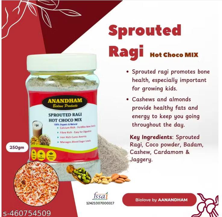sprouted raagi choco mix 250 gram